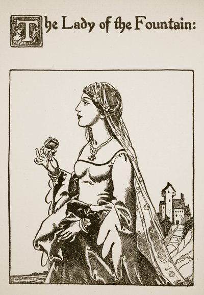 喷泉夫人，插图来自朗塞洛爵士的故事和他的同伴，1907年 作者 霍华德·派尔
