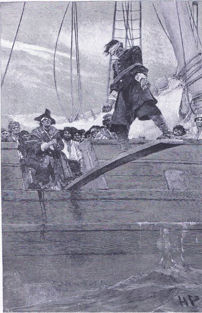 1921年Harper＆Bros出版的Howard Pyles Book of Pirates走过木板 作者 霍华德·派尔