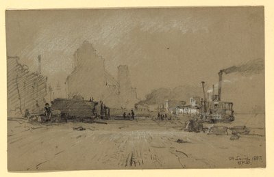 绘画，圣路易斯密西西比河，1887 年 作者 霍华德·拉塞尔·巴特勒