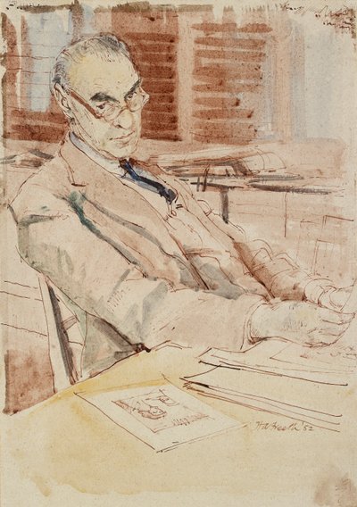 卡尔-西奥多-帕克爵士的画像，CBE，1952年 作者 休伯特·安德鲁·弗里斯