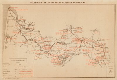 Pelerinages De La Guyenne Du Rouergue Et Du Quercy（彩色石版画） 作者 休伯特·克莱格（Hubert Clerget）