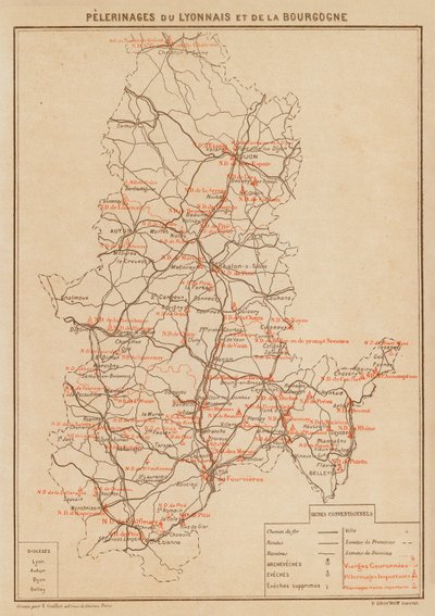 Pelerinages Du Lyonnais Et De La Bourgogne（彩色平版印刷品） 作者 休伯特·克莱格（Hubert Clerget）