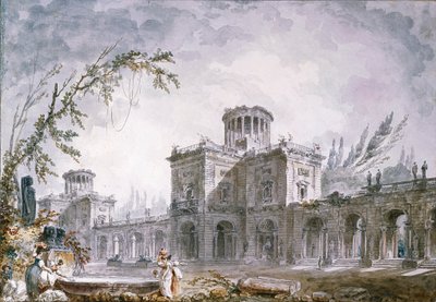 建筑幻想，1760 年 作者 休伯特·罗伯特