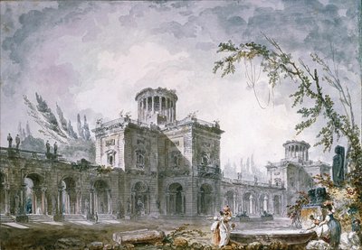 建筑幻想，1760年 作者 休伯特·罗伯特