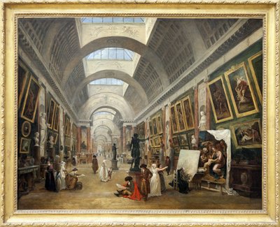 1796 年卢浮宫大画廊的设计（布面油画） 作者 Hubert Robert