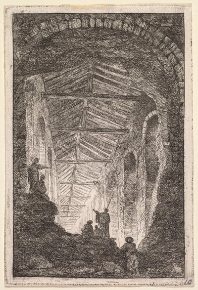 罗马之夜：古董画廊，1763-1764年。 作者 休伯特·罗伯特