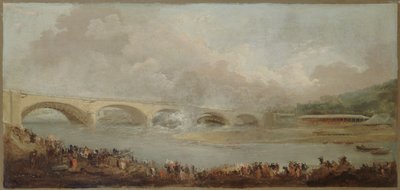 法语: Le décintrement du pont de Neuilly, le 22 septembre 1772 作者 休伯特·罗伯特