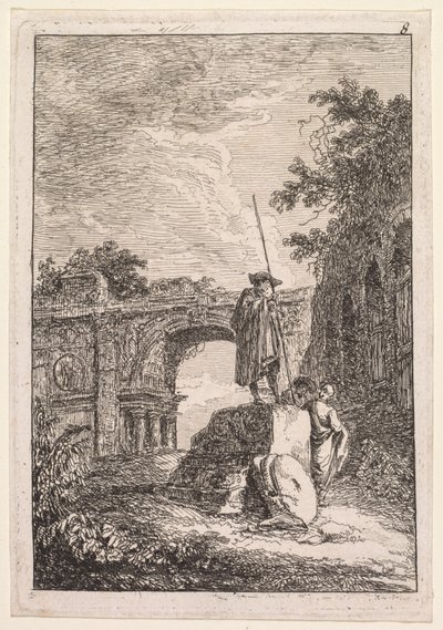 罗马之夜：凯旋门，1763-1764年。 作者 休伯特·罗伯特