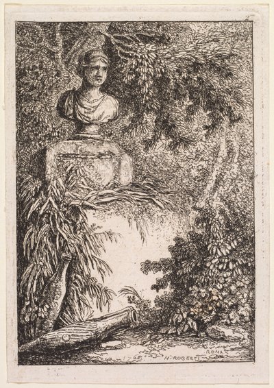 罗马之夜：勒布斯特（Le Bust），1764年。 作者 休伯特·罗伯特