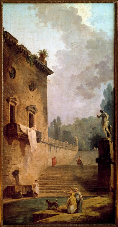 带洗手间的门廊废墟 Hubert Robert (1733-1808) 绘画 18 世纪 Musee du chateau de Maisons Laffitte (Maisons-Laffitte) 作者 休伯特·罗伯特