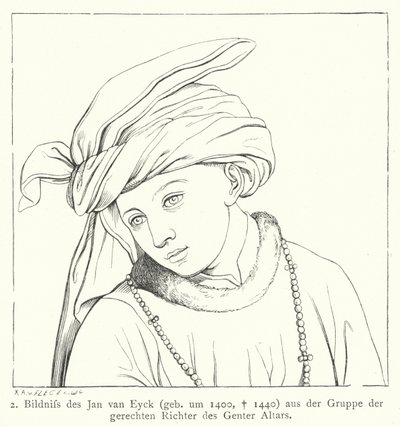 扬-凡-艾克的根特祭坛画中的一个公正的法官 作者 休伯特和扬·凡·艾克