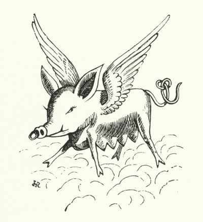 飞猪（石版画） 作者 休·罗利（Hugh Rowley）