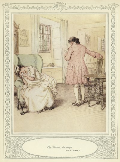 戈德史密斯的插图她弯腰征服 作者 Hugh Thomson