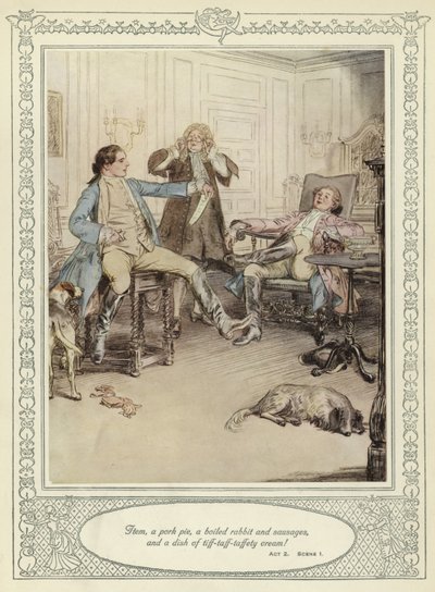戈德史密斯的插图她弯腰征服 作者 Hugh Thomson