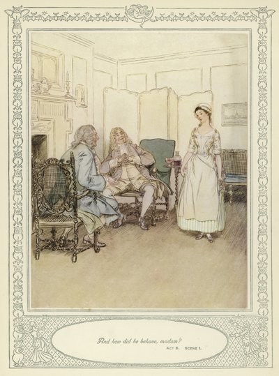 戈德史密斯的插图她弯腰征服 作者 Hugh Thomson