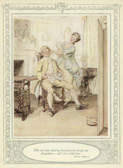 戈德史密斯的插图她弯腰征服 作者 Hugh Thomson