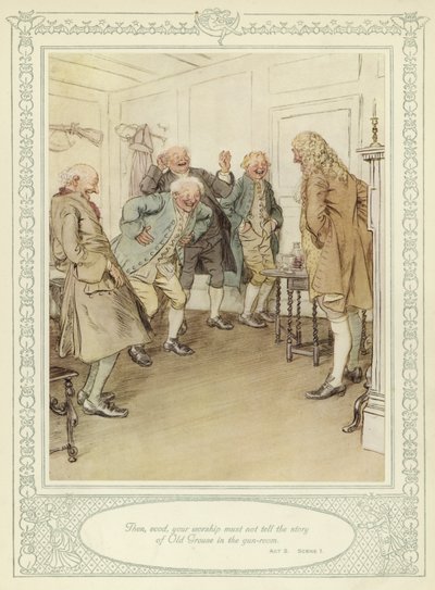 戈德史密斯的插图她弯腰征服 作者 Hugh Thomson