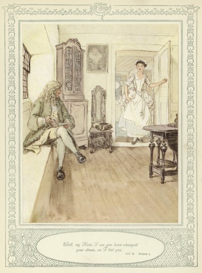 戈德史密斯的插图她弯腰征服 作者 Hugh Thomson