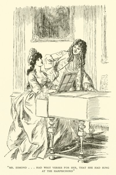 Mr Esmond...had Writ Verses for her, that she had Sung at the Harpsichord (engraving) 作者 休·汤姆森