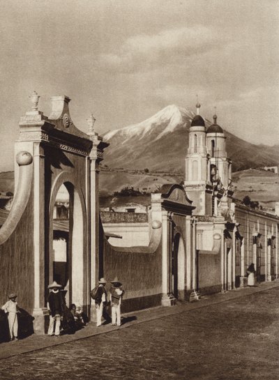 墨西哥：Chalchicomula 和 Pico de Orizaba（黑白照片） 作者 雨果·布雷默