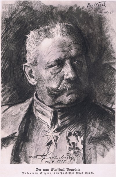 Hindenburg，来自兴登堡，由Daterlandijrcher Derlag和H Weller Berlin于1928年出版 作者 雨果·沃格尔（Hugo Vogel）