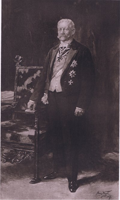 Hindenburg，来自兴登堡，由Daterlandijrcher Derlag和H Weller Berlin于1928年出版 作者 雨果·沃格尔（Hugo Vogel）