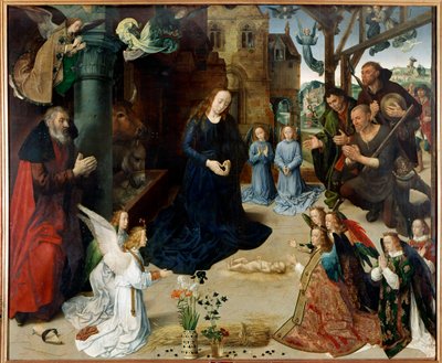 牧羊人的崇拜（Portinari 的胰蛋白酶的中央面板”。雨果·范德高斯（1440-1482 年）的绘画。约 1475 年 H/B。253x304 厘米。galleria degli Uffizi（办公室），佛罗伦萨 - 牧羊人的崇拜 （Portinari Triptyc 的中央面板 作者 雨果范德高斯