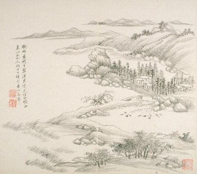 Album After Old Masters And Poems (album (10 leaves), ink on paper) 作者 王辉