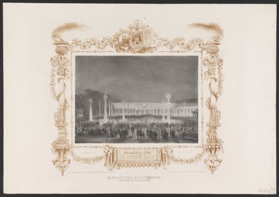 学生晚会，1836 年
De Party der H.H. Studenten in den Tuin van C. van Leeuwen / 1836 年 6 月 14 日晚（标题见实物）
乌特勒支大学二百周年庆典插图，1836 年（系列标题） 作者 休布·范霍夫 Bz