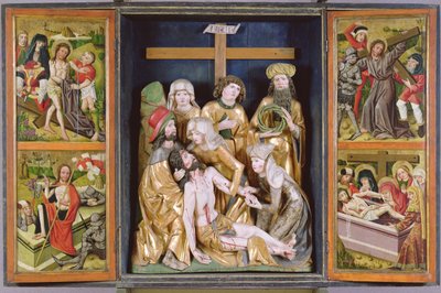 激情祭坛，Janosret，1480-90（彩绘和镀金木） 作者 Hungarian School