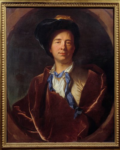 Bernard Le Bouyer (Le Bovier) de Fontenelle (1657-1757) 的肖像，法国作家 Hyacinthe Rigaud (1659-1743) 1713 年作画。 0.79x0.63 米蒙彼利埃，法布尔博物馆 - Bernard Le Bouyer (Le Bovier) 的肖像，法国作家 Fontenelle (1657-1757)。 作者 风信子 Francois Rigaud