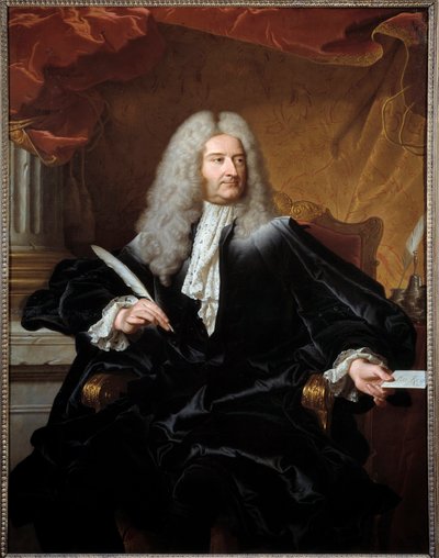 Louis Germain de Chauvelin (1685-1762), Marquis de Grosbois, 外交大臣和海豹卫队的肖像画 by Hyacinthe Rigaud (1659-1743) 1727 Sun。 1,11x1,46 m 图卢兹奥古斯丁博物馆 - Louis Germain de Ch 肖像 作者 风信子 Francois Rigaud
