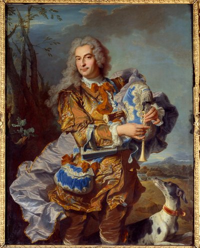 总统画像 青花瓷或Musette播放器中的Gueidan砂浆 画家：Hyacinthe Rigaud (1659-1743) 1735年 太阳。1,46x1,33米 加斯帕德 埃克斯普罗旺斯，格拉内博物馆 作者 风信子 Francois Rigaud