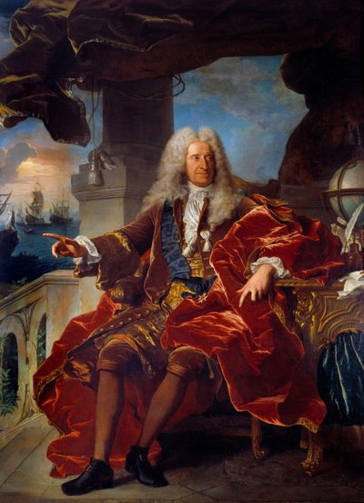 银行家塞缪尔·伯纳德 (1651-1739) 的肖像 由 Hyacinthe Rigaud (1659-1743) 绘制 18 世纪 2,65 x 1,66 m 作者 风信子 Francois Rigaud