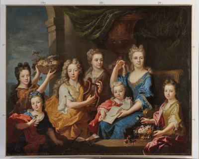 M. Bouette deBlémur的孩子们的肖像，1703年 作者 风信子 Francois Rigaud