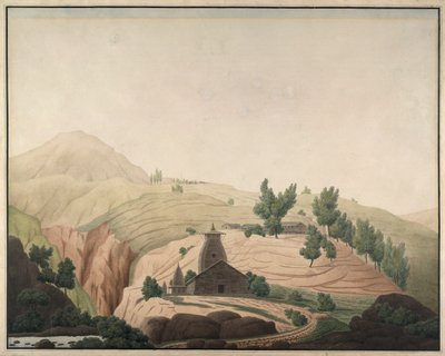 巴尔海蒂村，前景是一座寺庙 作者 海德·琼·赫尔西