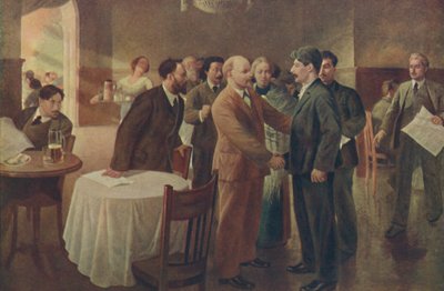 列宁和斯大林的第一次会面，芬兰塔默福斯，1905年12月》，1939年。 作者 我韦普赫瓦泽