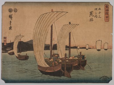 帆船，1839-1864。 作者 一龙斋弘重二世