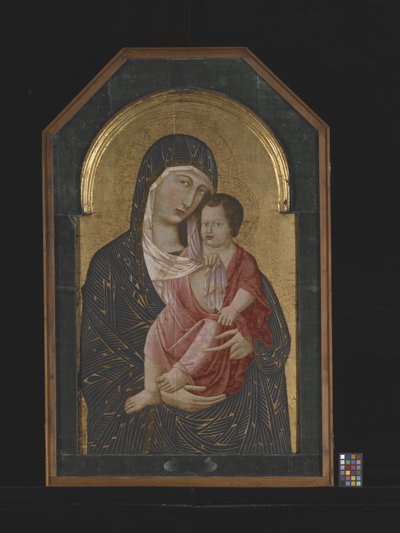 圣母与圣婴（木板上的钢笔画和金饰） 作者 Icilio Federico (attr. to) Joni
