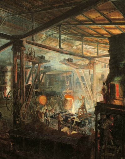 法国，铸造厂，约。 1864 年（布面油画） 作者 伊格纳斯·弗朗索瓦·博霍姆