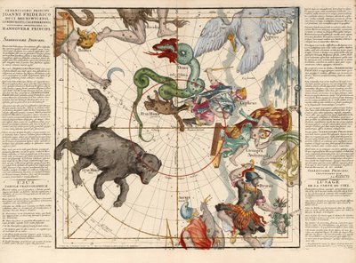 北极板1从浑天板架的描述，酒吧中。 1674（手彩色雕刻） 作者 伊格纳斯·加斯顿Pardies
