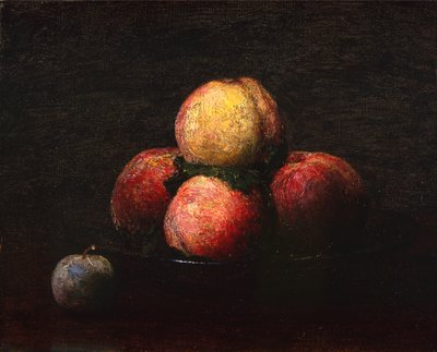 桃子和李子的静物画 作者 伊格纳斯·亨利·让·范坦·拉图尔