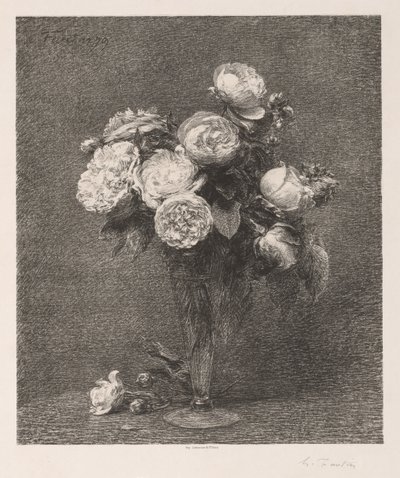 玫瑰花束，1879年。 作者 伊格纳斯·亨利·让·范坦·拉图尔
