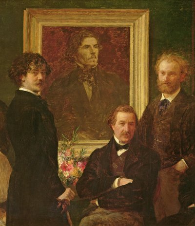 致敬Delacroix，1864年油画细节74954 作者 伊格纳斯·亨利·让·范坦·拉图尔