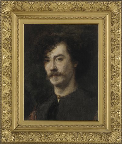 惠斯勒的肖像，1865年（油画布安装在铝板上） 作者 伊格纳斯·亨利·让·范坦·拉图尔
