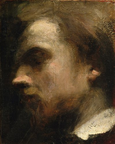 自画像，c.1858 作者 Ignace Henri Jean Fantin Latour