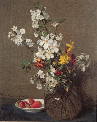 春天的花束，1865年 作者 Ignace Henri Jean Fantin Latour