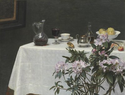 静物：桌子角落，1873年 作者 伊格纳斯·亨利·让·范坦·拉图尔