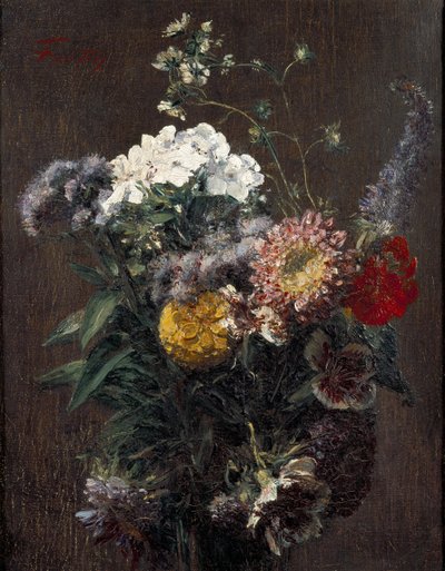 静物：混合花 作者 Ignace Henri Jean Fantin Latour