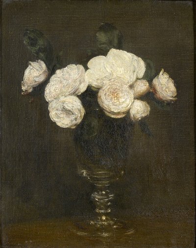 马尔马逊玫瑰的静物，19世纪 作者 Ignace Henri Jean Fantin Latour